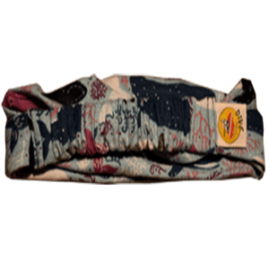 Handmade Flannel-Headband -Coral_Whale-Back